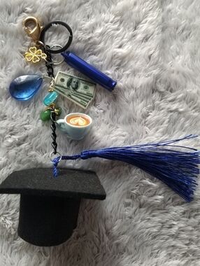 Graduation 2026 Tassel Keychain with Blue Accents (Forward Movement Focused)